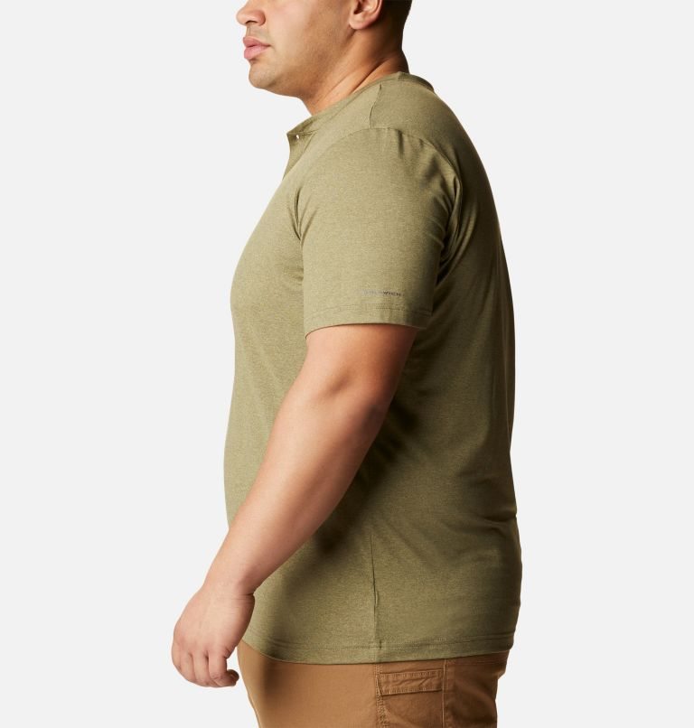 Tricouri Columbia Tech Trail Scurte Sleeve Henley Barbati Masline Verzi | Plus Size FEQA8S07M